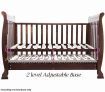 3-In-1 Walnut Baby Cot & Baby Changing Table Cabinet with Drawers - Walnut