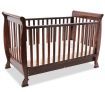 3-In-1 Walnut Baby Cot & Baby Changing Table Cabinet with Drawers - Walnut