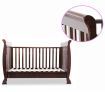 3-In-1 Walnut Baby Cot & Baby Changing Table Cabinet with Drawers - Walnut