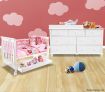 3-In-1 White Baby Cot & Baby Changing White Table Unit