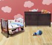 3-In-1 Walnut Baby Cot & Baby Changing Walnut Table Unit
