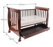 3-In-1 Walnut Baby Cot & Baby Changing Walnut Table Unit