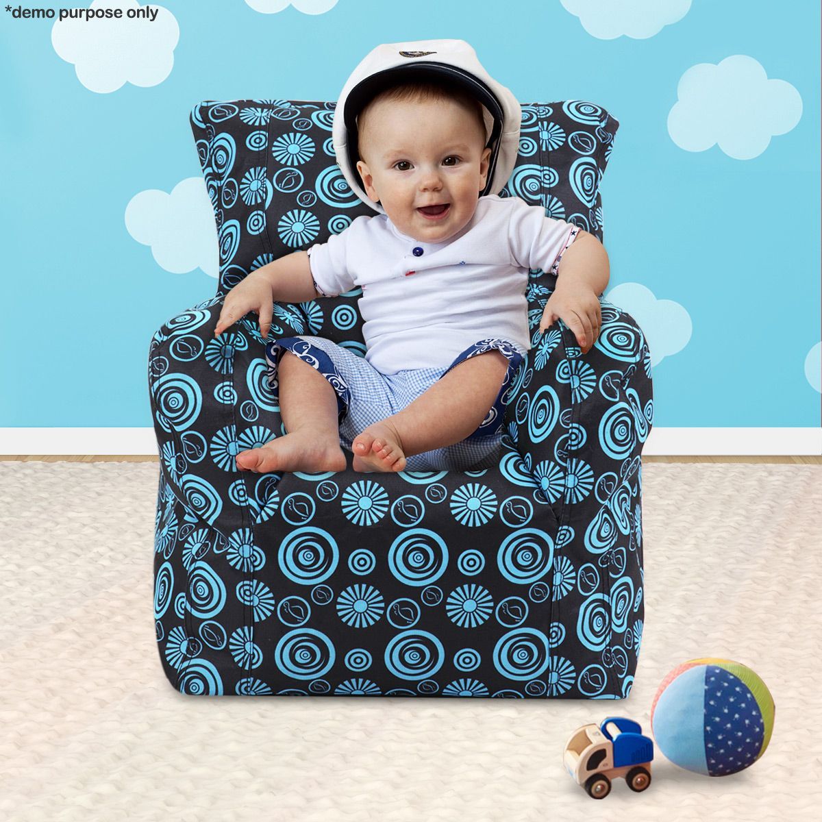 Blue Print Baby Bean Bag Sofa Cover
