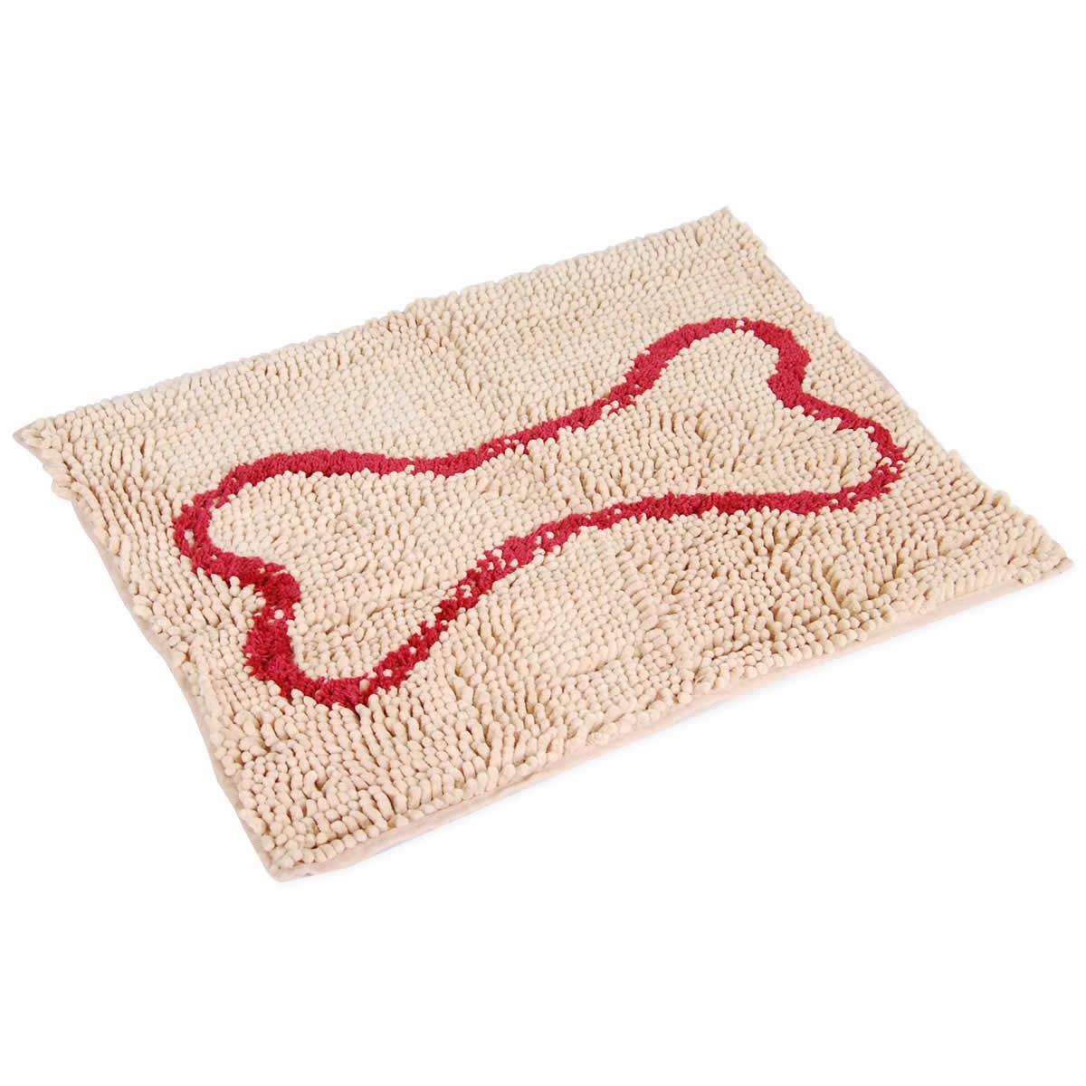 Soggy Doggy Slopmat Feeding Mat Beige with Red Bone Crazy Sales