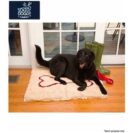 Soggy Doggy Doormat Large Beige With Red Bone Crazy Sales