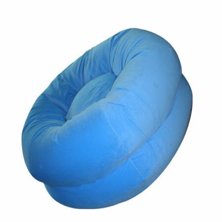 Polyester Velvet Feel Donut Shape Bean Bag - Blue