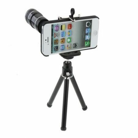 12x Zoom Telescope Camera Lens Kit + Tripod + Case For Apple iPhone 5 5S