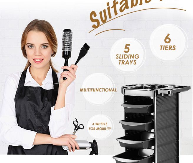 6 Tiers Hairdresser Hair Salon Spa Trolley Beauty Storage Cart Crazy