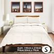 50% Duck Down/ 50% Duck Feather Quilt Duvet & 5% Duck Down Pillow Set Single Size