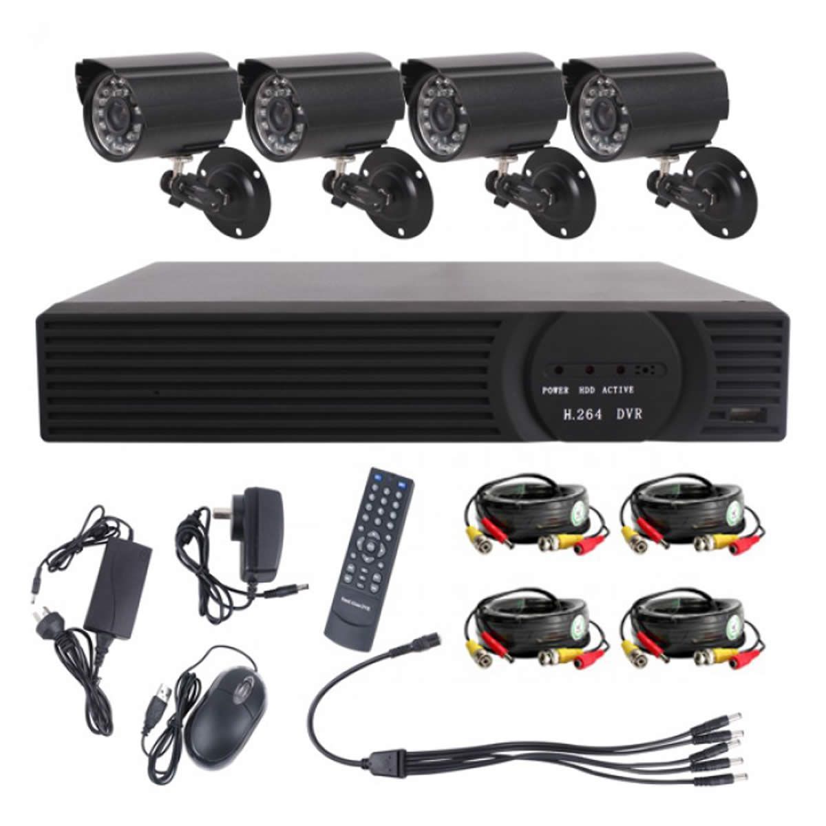 DVR Surveillance System w/4 Weatherproof IR Cameras & 1TB Crazy Sales