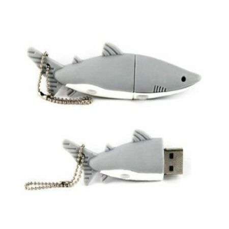 LUD 8GB Novelty Cool Grey Shark USB Flash Drive Data Memory Stick