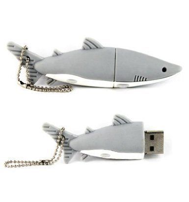 LUD 8GB Novelty Cool Grey Shark USB Flash Drive Data Memory Stick