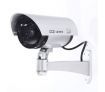 LUD 1 * Outdoor-Indoor Fake Dummy Security Surveillance CCTV Red Flash Light IR Camera Sliver