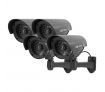 4 * Outdoor-Indoor Fake Dummy Security Surveillance CCTV Red Flash Light IR Camera Black