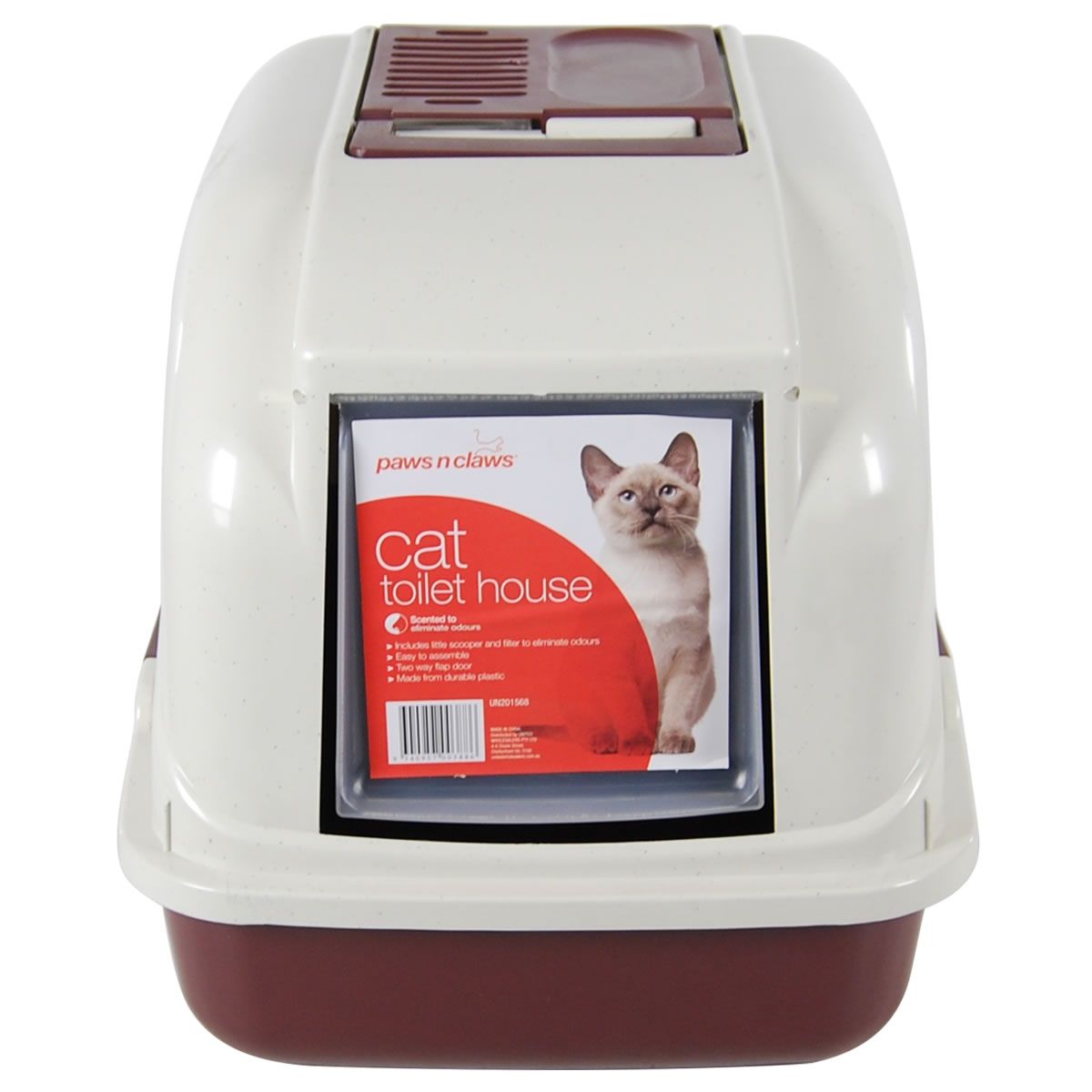 Paws N Claws Hooded Cat Litter Tray with Door Flap & Scoop Crazy Sales