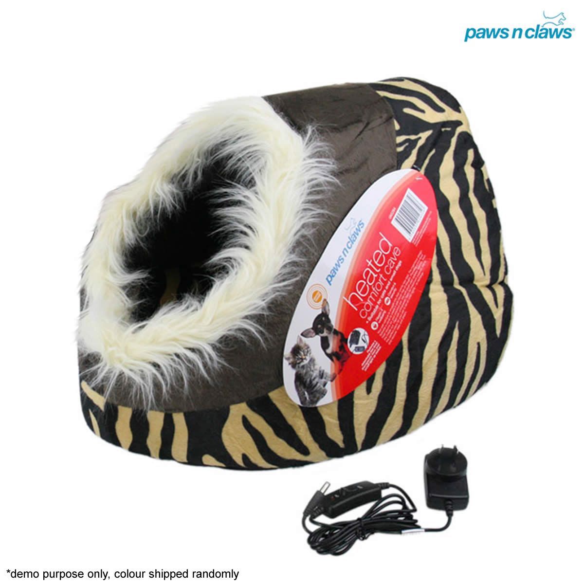 Paws n Claws Heated Pet Bed Comfort Cave