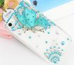 Handmade Luxury Designer Bling 3D Colorful Special Crystal Angle Wing Genius Case Cover For Apple iPhone 5/5s blue