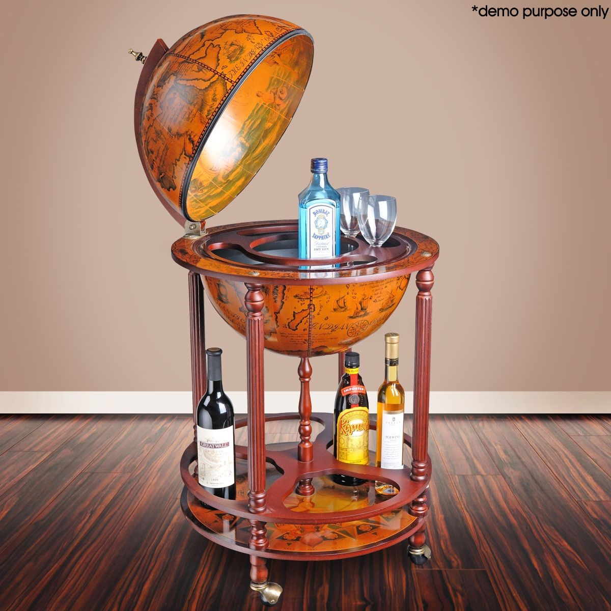 Deluxe Antique Globe Bar /Drink Trolley Crazy Sales