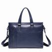 Genuine Leather Men's Bag- Dark Blue