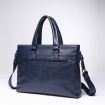 Genuine Leather Men's Bag- Dark Blue