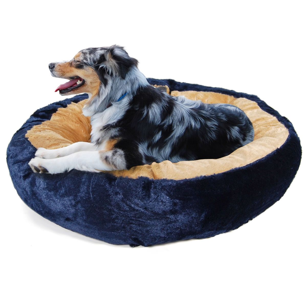 fluffy round dog bed