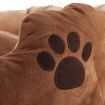 Soft Round Faux Suede Medium M Pet Bed with Paw Print Design - Brown