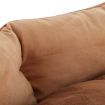 Soft Round Faux Suede Medium M Pet Bed with Paw Print Design - Brown