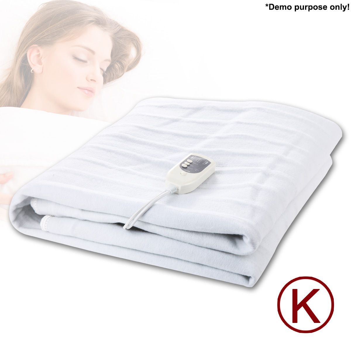 Fitted Heated Electric Blanket with Dual Control-King Size