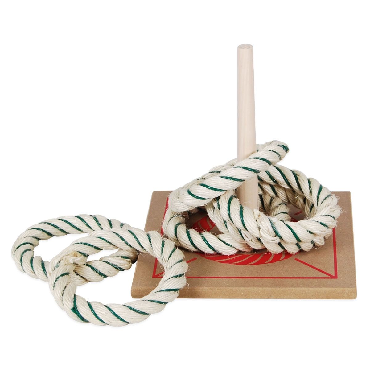 Regent Official 6 Quoits Set Rope Ring Toss / Wooden Base