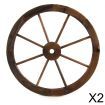 Large Wooden Wheel Garden Feature X2