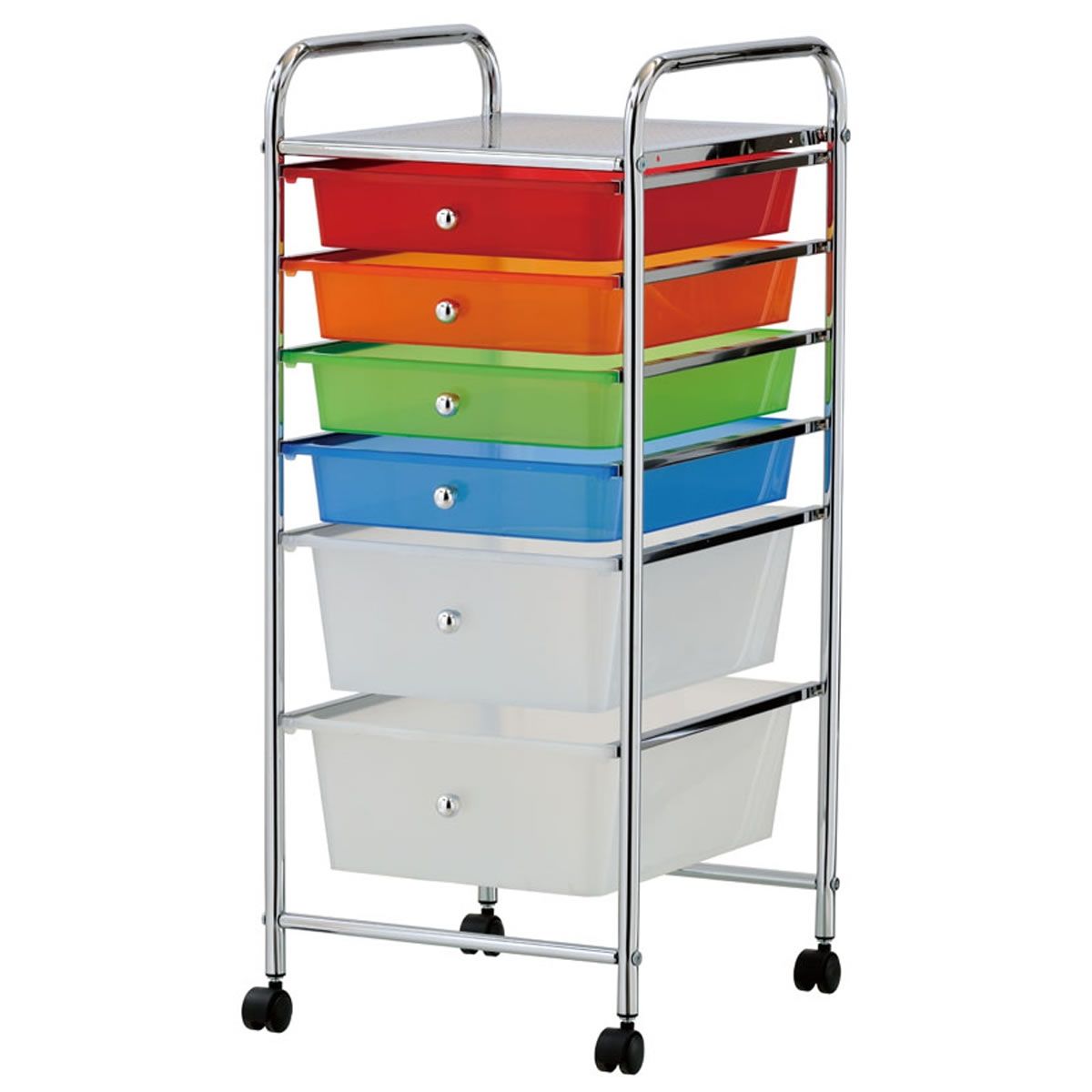 6 Drawer MultiColour Storage Trolley