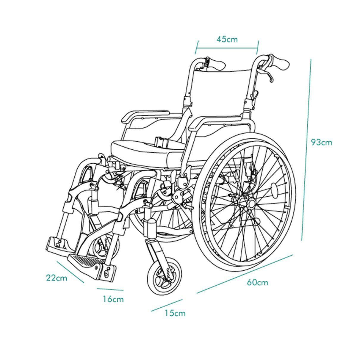 eQuipMed Folding Wheelchair Deluxe Series 24