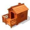 Indoor/Outdoor Wooden Dog Kennel House With porch-Fir Wood