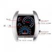 Cool Car Meter Dial Unisex Blue Flash Dot Matrix LED Racing Watch Black