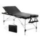 Portable Aluminium 3 Fold Massage Table Chair Bed 75cm - Black