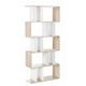 5 Tier Display Book Storage Shelf Unit - White Brown