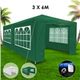 3x6m Green Walled Waterproof Outdoor Gazebo