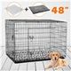 Dog Crate Cat Cage Puppy Crate Rabbit House Kennel with Bed Collapsible XXL 48"