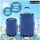 2Pc Hard Shell Luggage Suitcase Set-Blue With TSA Lock