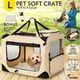 Portable Foldable Soft Dog Crate-Large-Beige