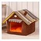 L Cute House Dog Bed Pet Bed Warm Soft Dogs Kennel Dog House Pet Sleeping Bag