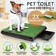 Dog Grass Toilet Indoor Pet Potty Training Pet Loo Tray Pee Pad 2 Mats Large