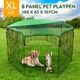 Dog Playpen Fence Pet Enclosure Cat Doggy Puppy Exercise Cage Green Fabric Cover 63x107CM/ Panel 42" 8 Panels