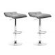 Artiss 2x Fabric Bar Stools Swivel Bar Stool Dining Chairs Gas Lift Kitchen - Grey