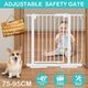 Child Pet Safety Gates Adjustable Baby Gate with A 10CM Extension Barrier 77CM Height 75~95CM Width - White