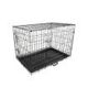 Wire Dog Cage Foldable Crate Kennel 24 inches with Tray