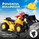 Kids Bulldozer 6V Electric Ride on Digger Car w/Toy Stones & Safety Helmet