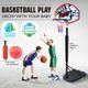 Adjustable 1.4m-1.9m Portable Kids Basketball Hoop System Stand  w/Cover