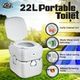 22L Portable Toilet Outdoor Camping Caravan Marine Motorhome RV Potty - Grey