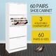 60 Pair Shoe Cabinet 4 Rack Wooden Home Footwear Storage Stand - White